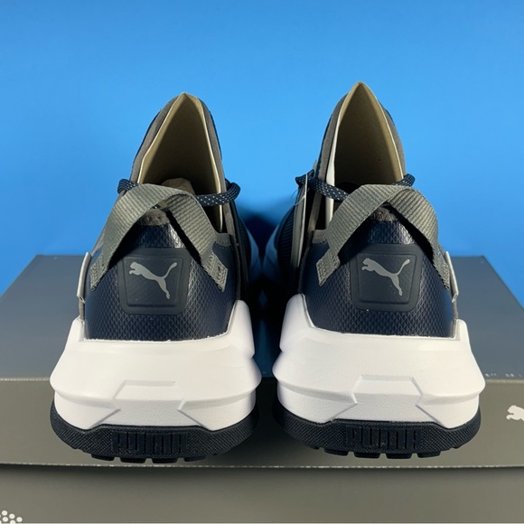 PUMA GS.One Waterproof Golf Shoes (NEW Men’s navy blazer/quiet shade gray) - Picture 4 of 5